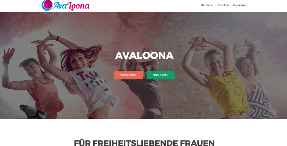 Die Webseite von AvaLoona