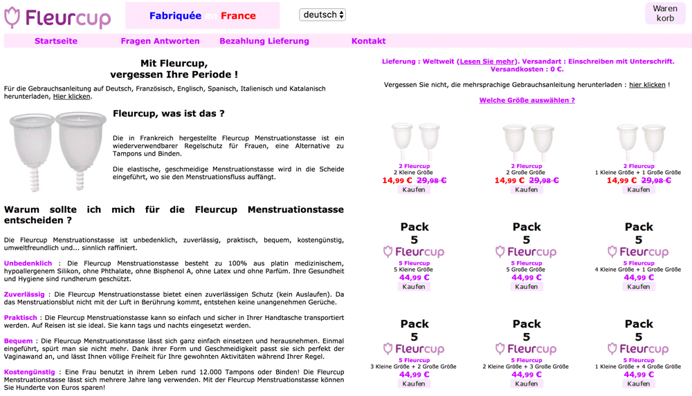 Der Webauftritt der Fleurcup