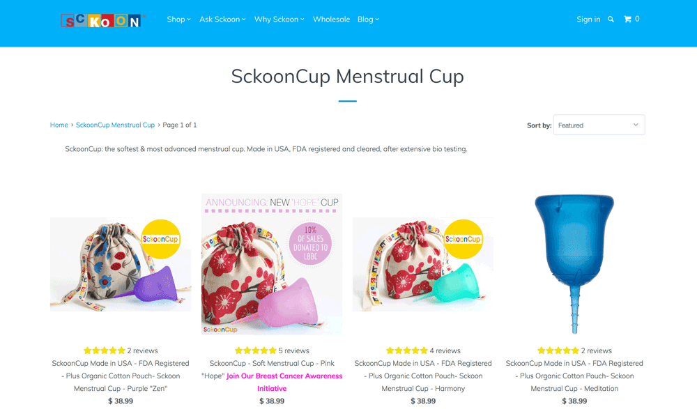 Die Webseite von Sckoon Cup